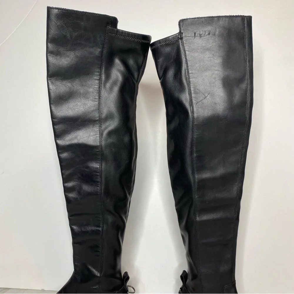 Sam Edelman Narisa Black Leather Over The Knee Boot 6 1/2 M